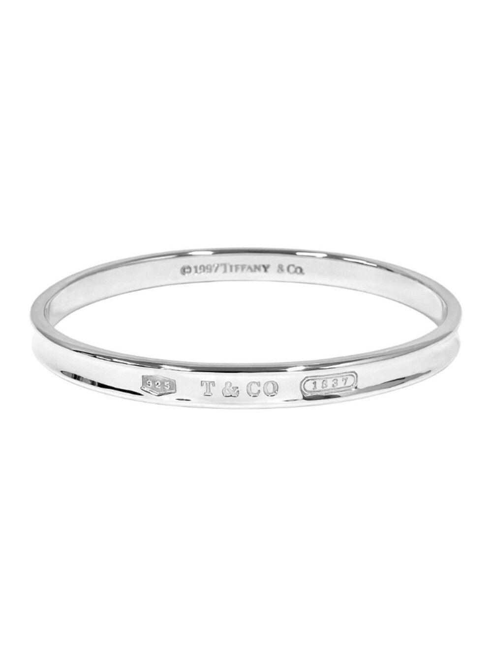 Tiffany & Co 1837 Narrow Bangle Bracelet Vintage Silver